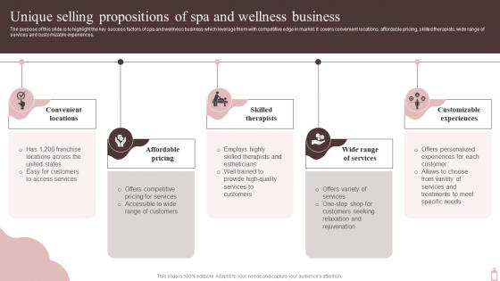 Unique Selling Propositions Of Spa And Marketing Plan To Maximize SPA Business Strategy SS V