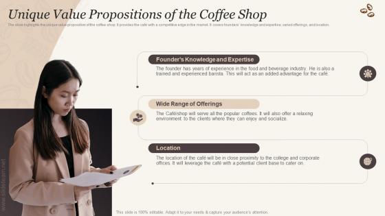 Unique Value Propositions Of The Coffee Shop Cafe Business Plan BP SS