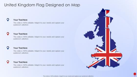 United Kingdom Flag Designed On Map