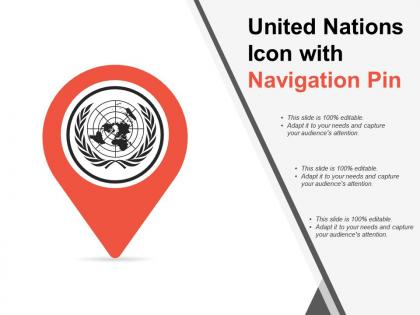 United nations icon with navigation pin