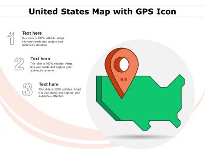 United states map with gps icon