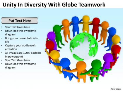 Unity in diversity with globe teamwork ppt graphics icons powerpoint