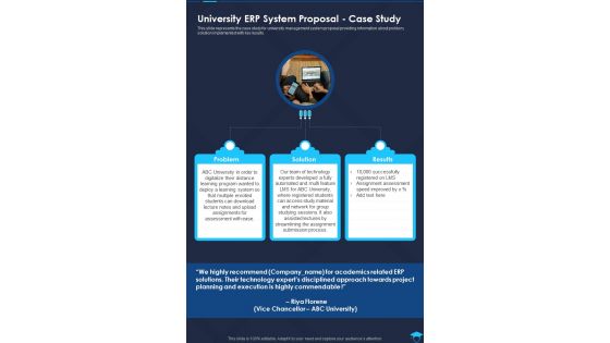 University ERP System Proposal Case Study One Pager Sample Example Document