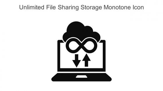 Unlimited File Sharing Storage Monotone Icon In Powerpoint Pptx Png And Editable Eps Format