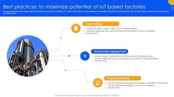 Unlocking Power Of IoT Solutions Best Practices To Maximize Potential Of IoT Based Factories IoT SS