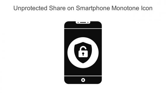 Unprotected Share On Smartphone Monotone Icon In Powerpoint Pptx Png And Editable Eps Format