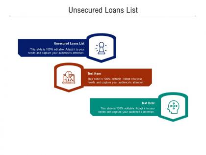 Unsecured loans list ppt powerpoint presentation pictures graphic tips cpb