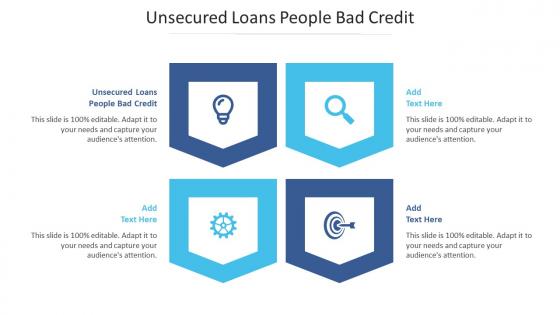 Unsecured Loans People Bad Credit Ppt Powerpoint Presentation Icon Display Cpb