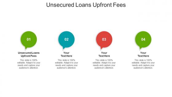 Unsecured loans upfront fees ppt powerpoint presentation visual aids background images cpb