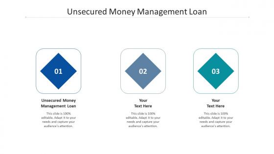 Unsecured money management loan ppt powerpoint presentation icon example file cpb