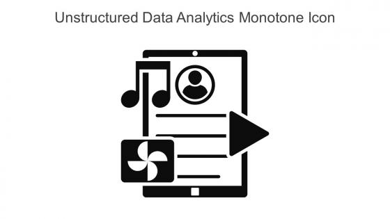 Unstructured Data Analytics Monotone Icon in powerpoint pptx png and editable eps format