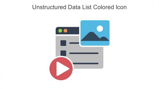 Unstructured Data List Colored Icon in powerpoint pptx png and editable eps format