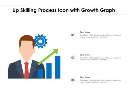 Up skilling process icon with growth graph