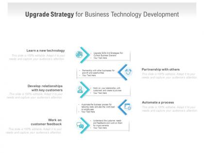 Upgrade strategy for business technology development