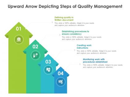 Upward arrow depicting steps of quality management
