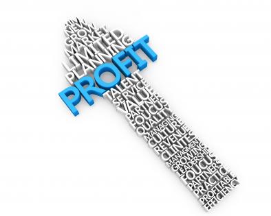 Upward arrow with profit word for business and sales stock photo