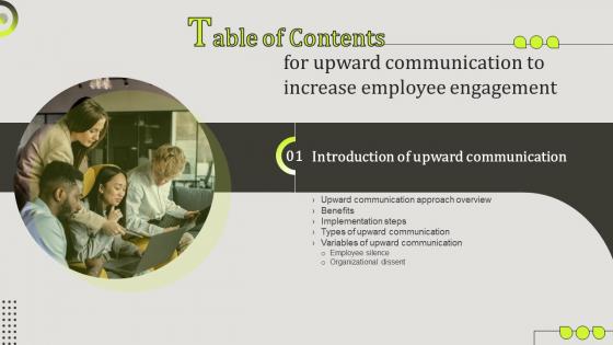 Upward Communication To Increase Employee Engagement Table Of Contents