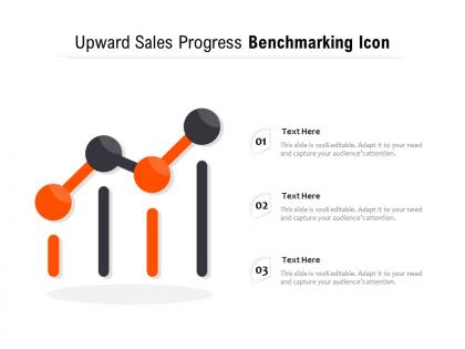 Upward sales progress benchmarking icon