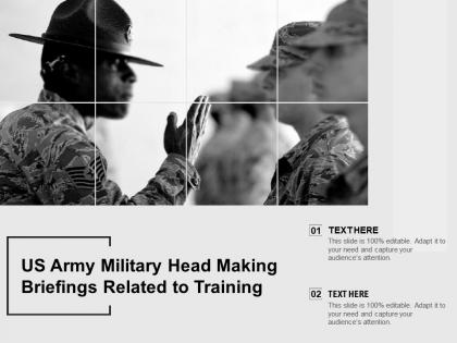 Us army military head making briefings related to training