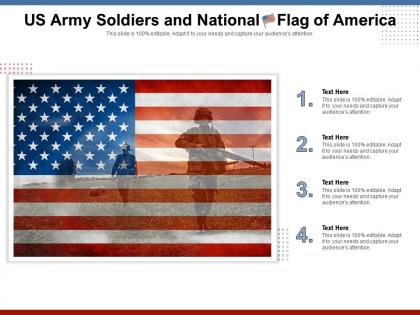 Us army soldiers and national flag of america