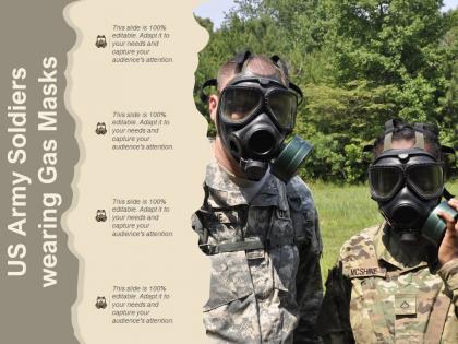 Us army soldiers wearing gas masks