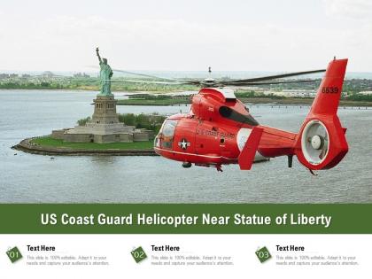 Us coast guard helicopter near statue of liberty