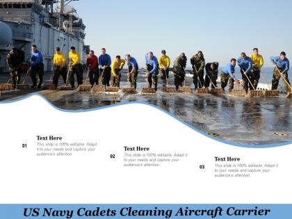Us navy cadets cleaning aircraft carrier