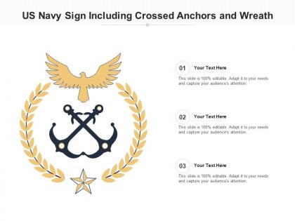 Us navy sign including crossed anchors and wreath
