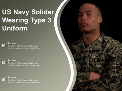Us navy solider wearing type 3 uniform