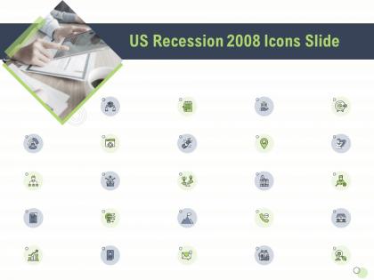 Us recession 2008 icons slide powerpoint presentation graphics tutorials