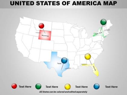 Usa country powerpoint map design 1314