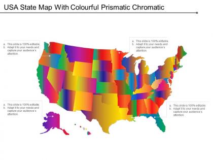 Usa state map with colourful prismatic chromatic