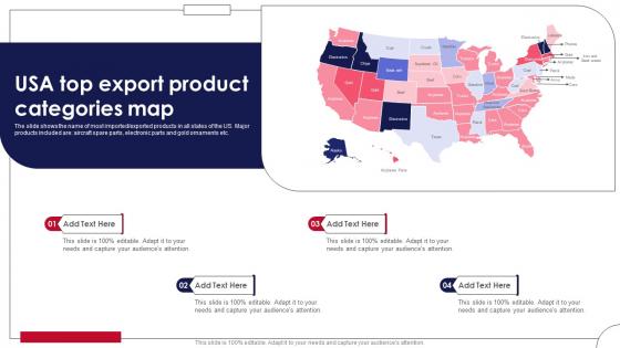USA Top Export Product Categories Map