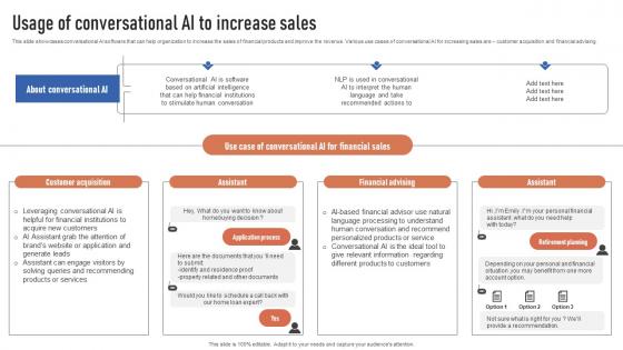 Usage Of Conversational AI To Increase Sales Finance Automation Through AI And Machine AI SS V