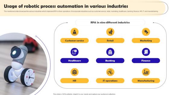 Usage Of Robotic Process Automation In Various Robotic Process Automation Implementation