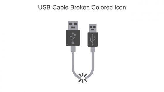 USB Cable Broken Colored Icon In Powerpoint Pptx Png And Editable Eps Format