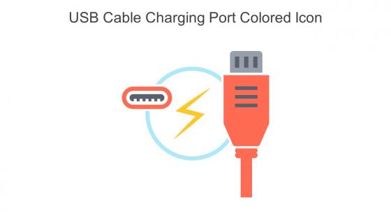 USB Cable Charging Port Colored Icon In Powerpoint Pptx Png And Editable Eps Format