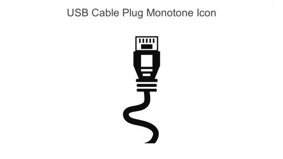 Usb Cable Plug Monotone Icon In Powerpoint Pptx Png And Editable Eps Format
