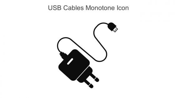 USB Cables Monotone Icon In Powerpoint Pptx Png And Editable Eps Format