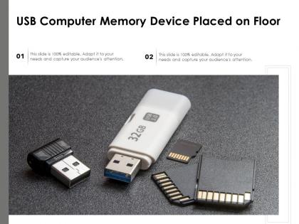 Usb computer memory device placed on floor