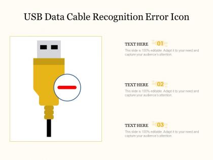 Usb data cable recognition error icon