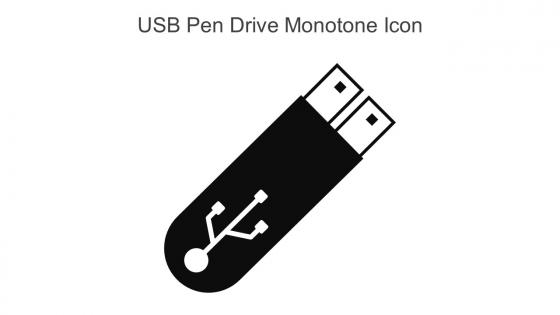USB Pen Drive Monotone Icon In Powerpoint Pptx Png And Editable Eps Format