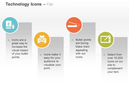 Usb printer scanner tablet ppt icons graphics