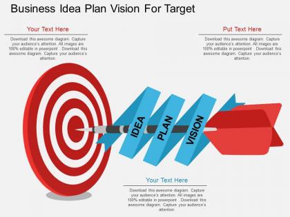 Use business idea plan vision for target flat powerpoint design
