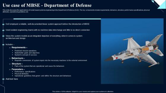 Use Case Department Of Defense System Design Optimization Systems Engineering MBSE