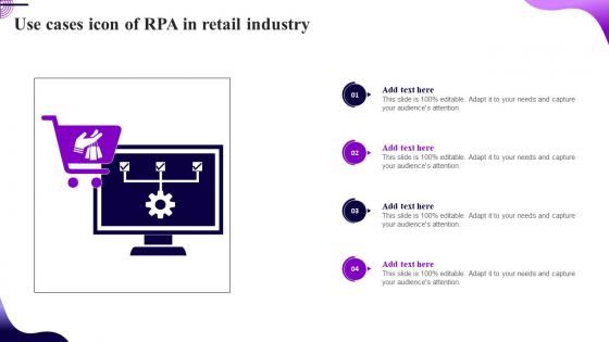 Use Cases Icon Of RPA In Retail Industry