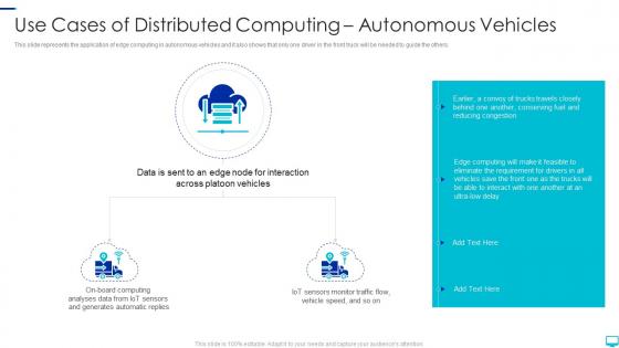 Use cases of distributed computing autonomous vehicles ppt slides example