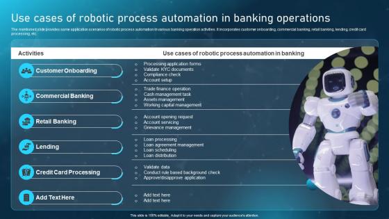 Use Cases Of Robotic Process Automation In Banking Operations Ppt Gallery Slideshow