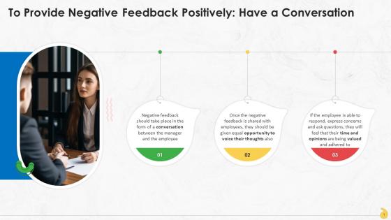 Use Conversational Tone To Provide Negative Feedback Effectively Training Ppt