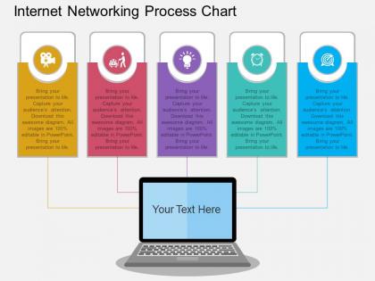 Use internet networking process chart flat powerpoint design